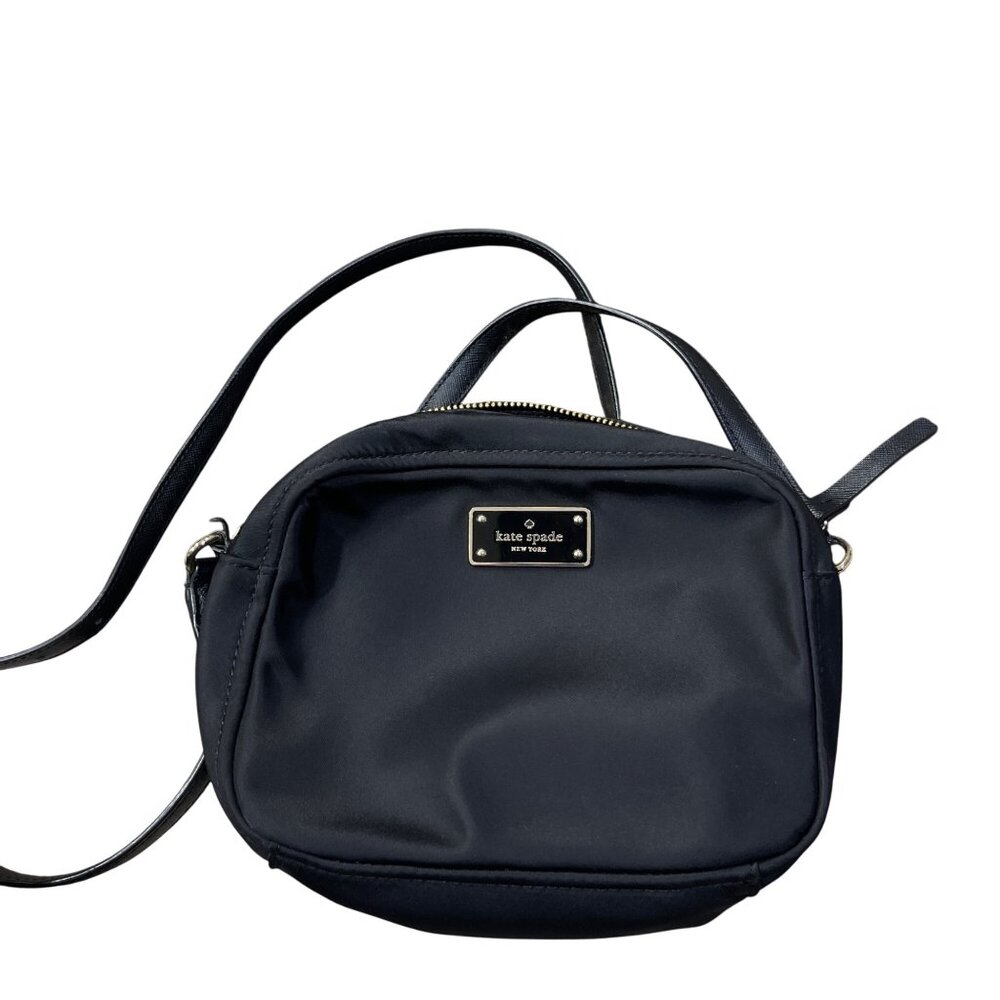 Kate Spade Crossbody Bag Purse Nylon Black Small Gold Hardware - Picture 10 of 10
